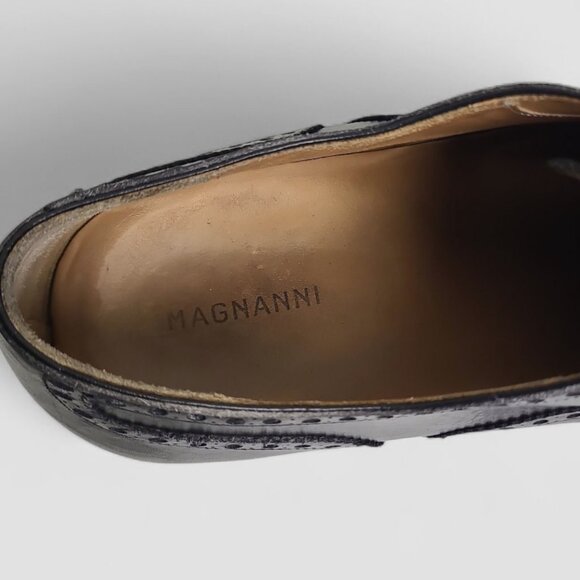 Magnanni Black Leather Shoes Men’s Size 13 M Made In Spain - Picture 11 of 12